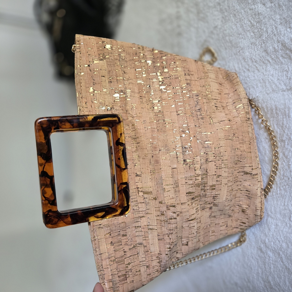 Elegant Tan and Gold Women's Bag